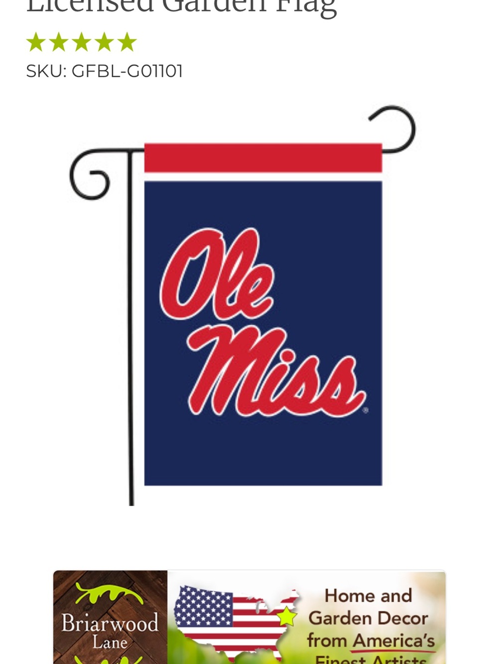 Ole
Miss garden flag